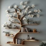 Rustic Tree Bookshelf – Wall-Mounted Wooden Bookcase & Custom Home Décor - Image 3