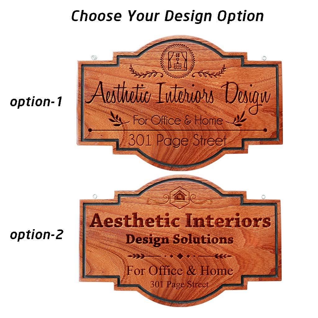 Custom Name Plates For Interior Designers - Hanging Wooden Sign - Image 3