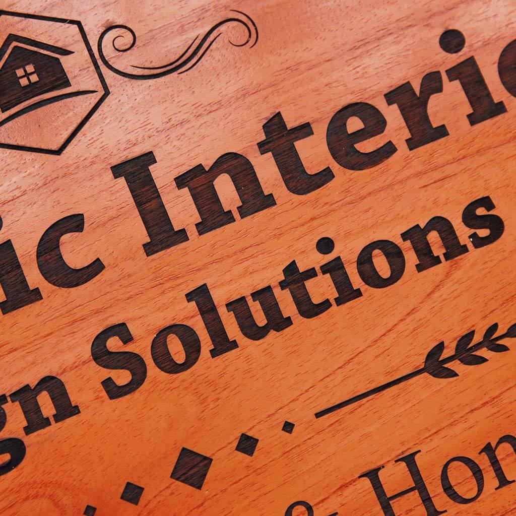 Custom Name Plates For Interior Designers - Hanging Wooden Sign - Image 5