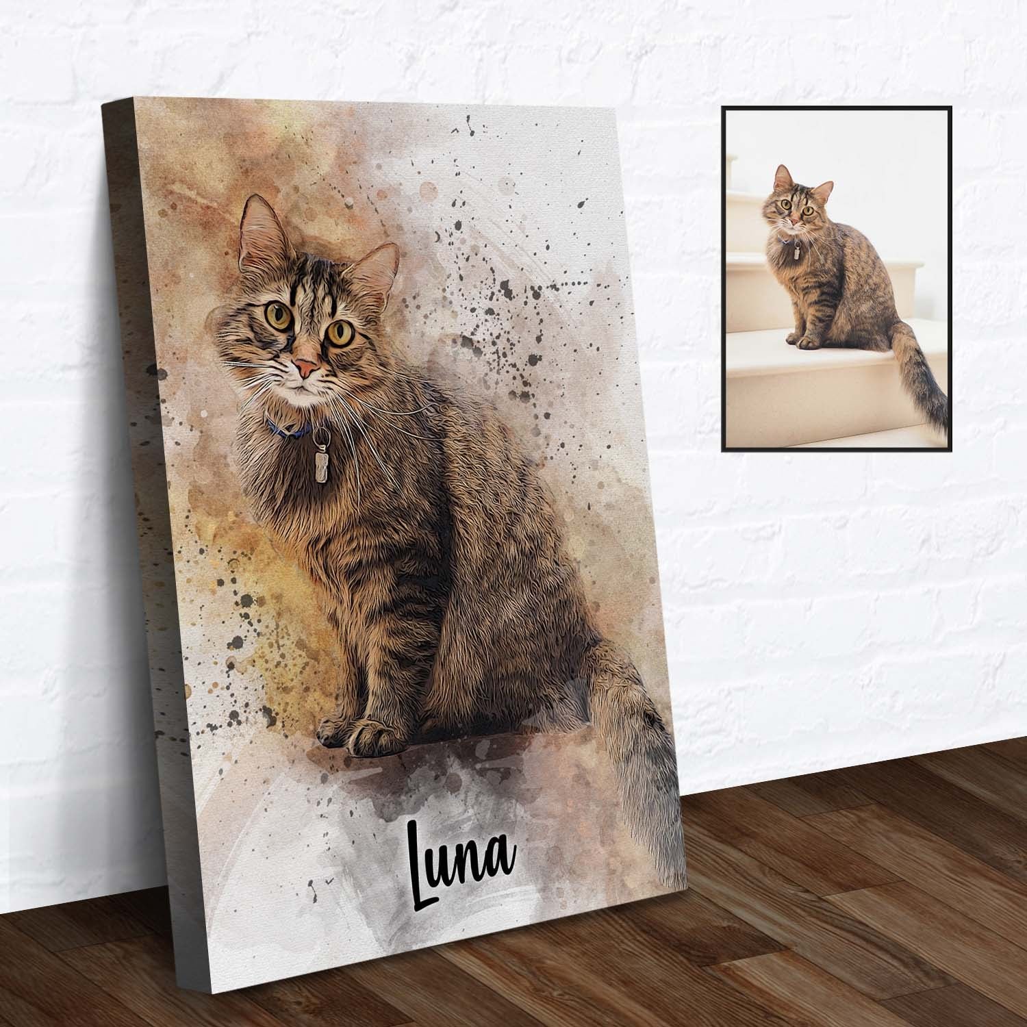 CustomCatWatercolorPortrait2.jpg Custom Cat Watercolor Portrait - Image 1