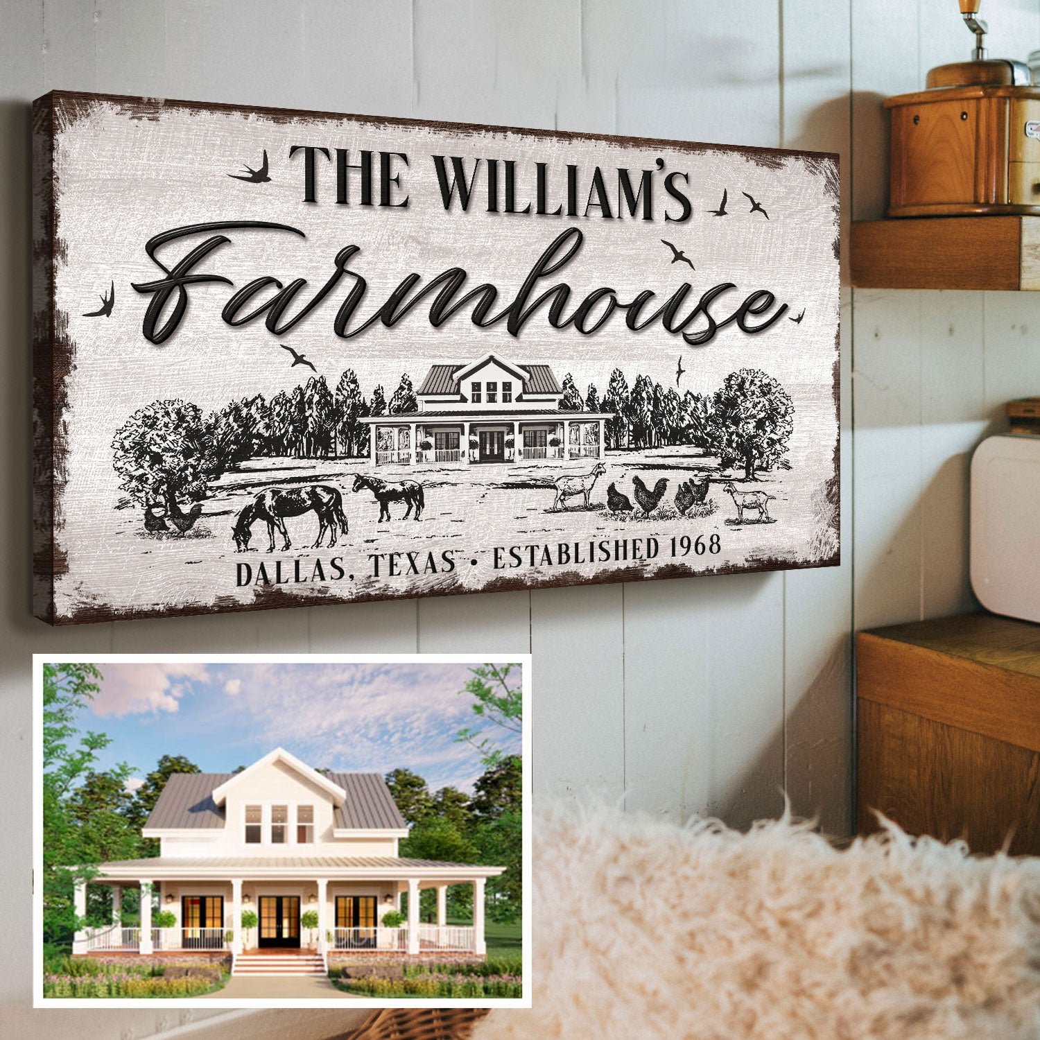 CustomFarmhouseSign1_99c323de-f830-423f-8dcf-74e2056b52cc.jpg Custom Farmhouse Sign - Image 1