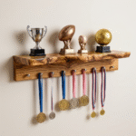 Custom Live Edge Medal Display Shelf – Meaningful Gift for Sports-Loving Father