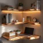 Custom Rustic Wooden Corner Shelf For Every Room