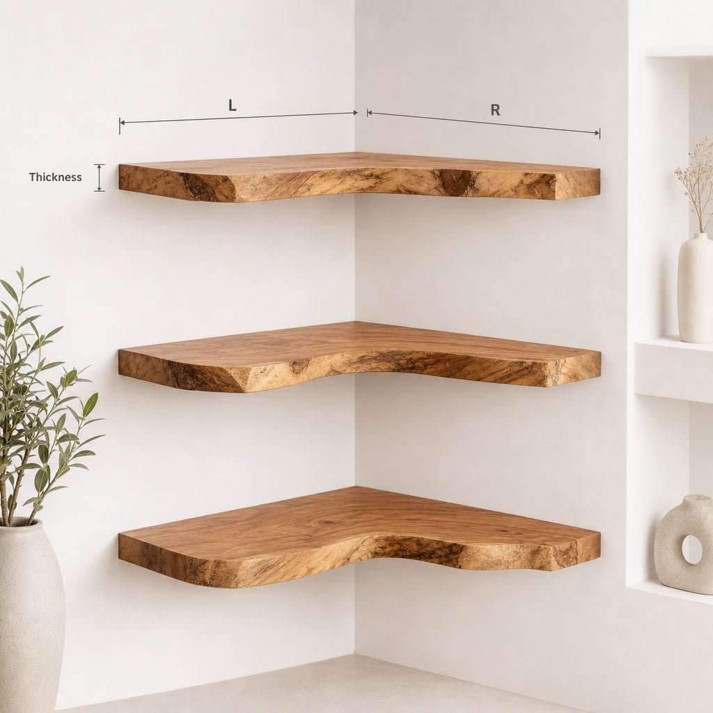 Custom Rustic Wooden Corner Shelf For Every Room - Image 2