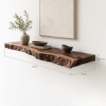 Floating Wall Shelf – Custom Live Edge Long Floating Display Shelf - Image 2