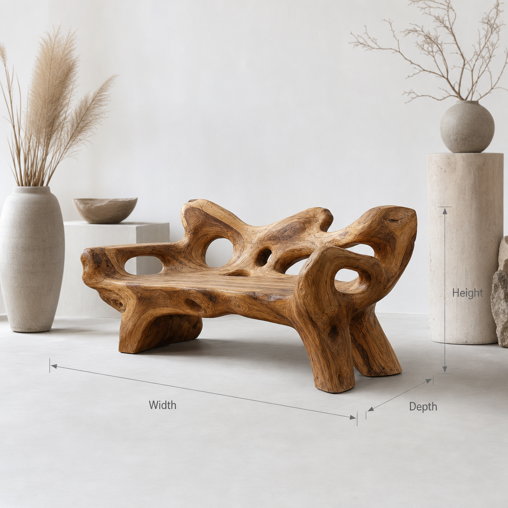 Handcrafted Solid Wood Bench – Indoor & Outdoor Custom Seating with Live Edge - Image 2