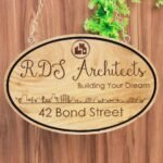 Engraved Name Plates For Architects - Hanging Wooden Sign