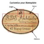 Engraved Name Plates For Architects - Hanging Wooden Sign - Image 4