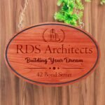 Engraved Name Plates For Architects - Hanging Wooden Sign - Image 2