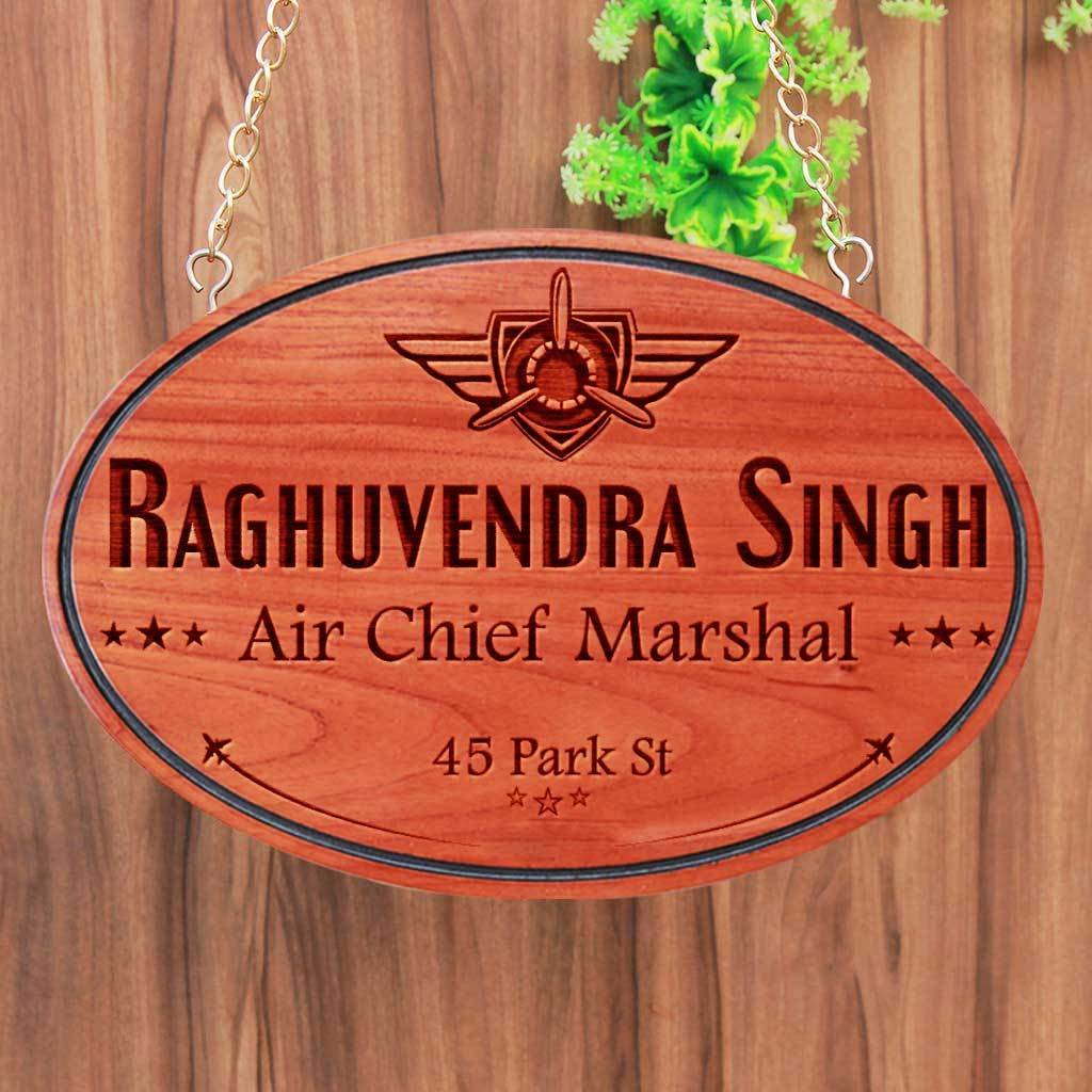 Custom Name Plate For Air Force Officer - Hanging Wooden Sign - Image 2