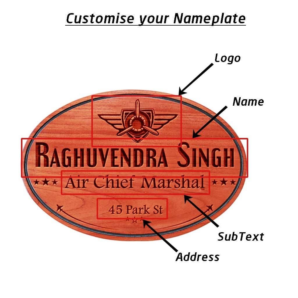 Custom Name Plate For Air Force Officer - Hanging Wooden Sign - Image 4