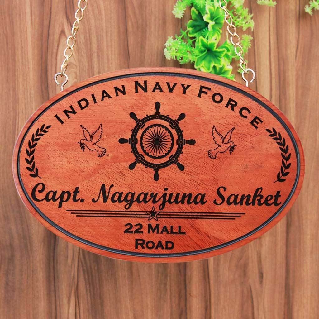 Large Name Plate For Navy Officers - Hanging Wooden Sign - Image 1