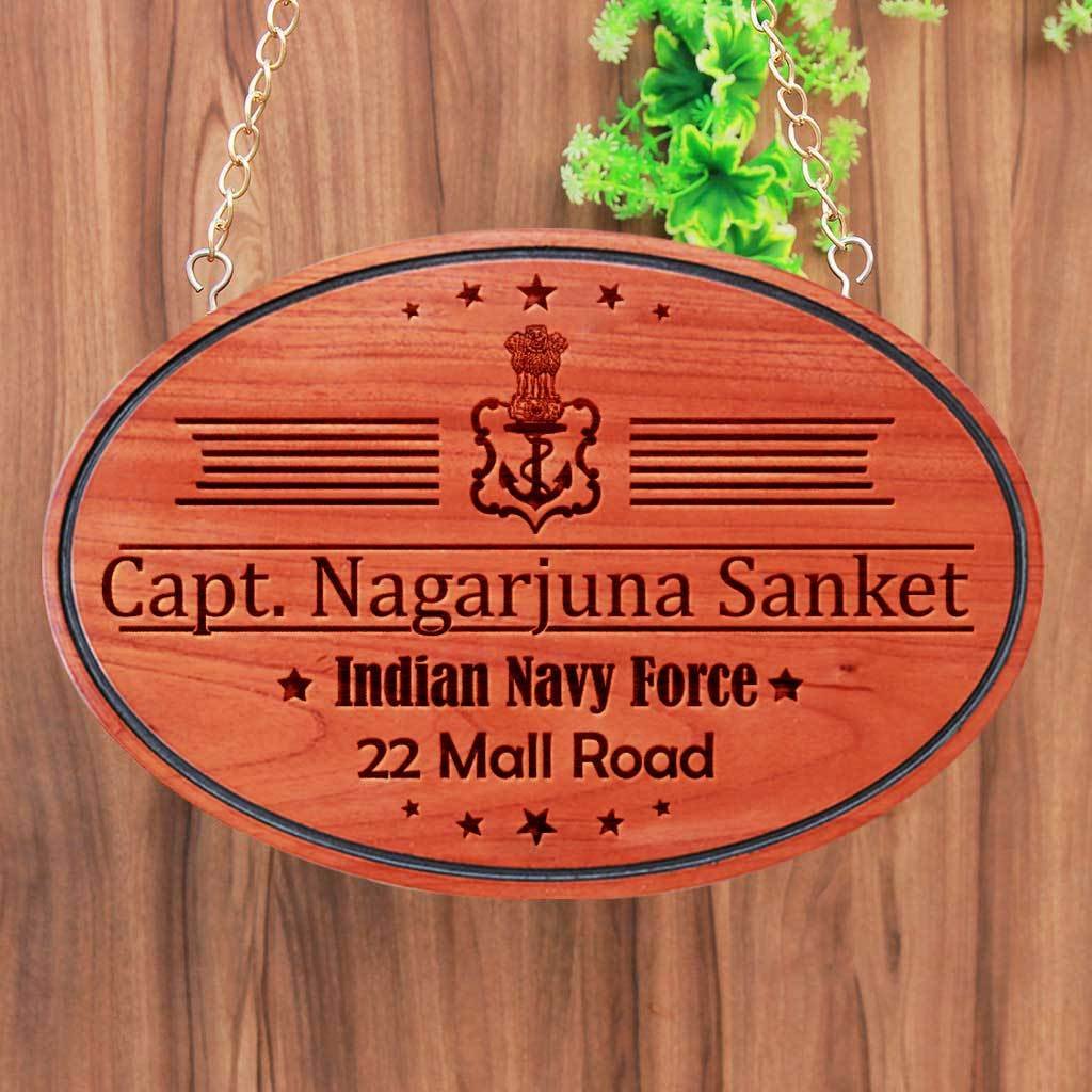 Large Name Plate For Navy Officers - Hanging Wooden Sign - Image 2