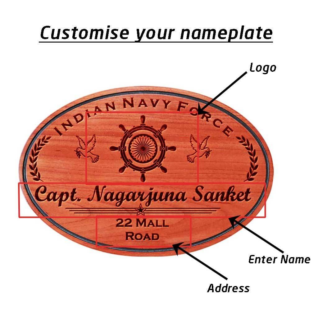 Large Name Plate For Navy Officers - Hanging Wooden Sign - Image 3