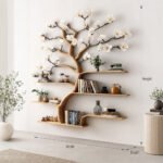 Rustic Tree Bookshelf – Wall-Mounted Wooden Bookcase & Custom Home Décor - Image 2