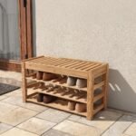 Oak Shoe Bench with Storage – Handmade Custom Entryway Shoe Rack