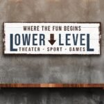 Lower Level Sign: Custom Bar Signs for Home Bar – Ideal for Personalized Basement Bar Sign