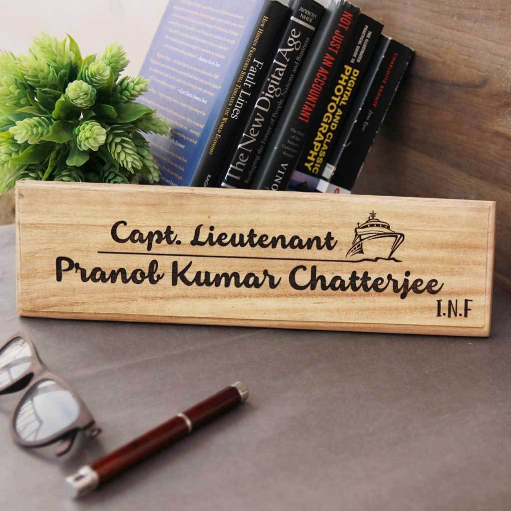 Personalized Wooden Name Plates for Navy Officers - Image 1