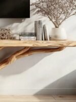 Custom Live Edge TV Stand – Solid Wood Tree Shelf Media Console, Rustic Handmade Cabinet Bookshelf - Image 4