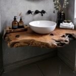 Handcrafted Rustic Floating Bathroom Vanity – Custom Live Edge Shelf, Solid Wood Bathroom Decor - Image 4
