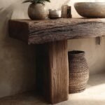 Rustic Wooden Bathroom Vanity – Custom Handmade Farmhouse Shelf with Live Edge Wood Cabinet - Image 4