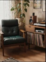 Handcrafted Record Player Stand – Natural Wood Turntable Station with Storage, Customizable Record Cube Organizer - Image 4