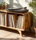 Handcrafted Natural Wood Record Player Stand – Custom Turntable Storage Cabinet - Image 3