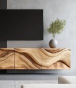 Custom Live Edge TV Stand – Rustic Floating TV Cabinet, Handmade Farmhouse Console, Unique Storage Furniture - Image 4