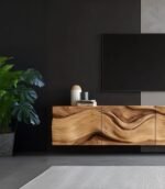 Custom Live Edge TV Stand – Rustic Floating TV Cabinet, Handmade Farmhouse Console, Unique Storage Furniture - Image 3