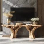 Custom Rustic Solid Wood TV Cabinet Stand – Handmade Antique Farmhouse Console