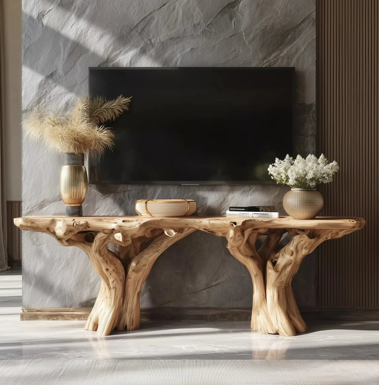 gj_1.jpg Custom Rustic Solid Wood TV Cabinet Stand – Handmade Antique Farmhouse Console - Image 1