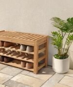 Oak Shoe Bench with Storage – Handmade Custom Entryway Shoe Rack - Image 5