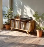 Handcrafted Natural Wood Record Player Stand – Custom Turntable Storage Cabinet - Image 5