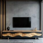 Farmhouse TV Console – Handmade Rustic Solid Wood TV Cabinet, Custom Antique Stand