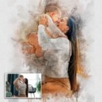 Gift For Mom Watercolor Portrait Custom Wall Art - Image 3
