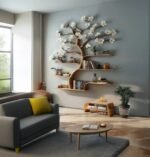 Rustic Tree Bookshelf – Wall-Mounted Wooden Bookcase & Custom Home Décor - Image 4