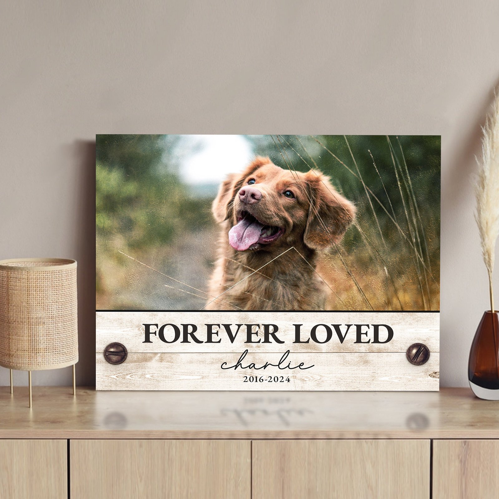 mockup2_d196b146-dbc3-4106-afc1-3c7ae506db4c.jpg Custom Pet Memorial Sign Forever Loved - Image 1