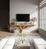 Custom Live Edge TV Stand – Solid Wood Tree Shelf Media Console, Rustic Handmade Cabinet Bookshelf - Image 2