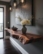 Floating Wall Shelf – Custom Live Edge Long Floating Display Shelf