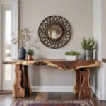 Rustic Live Edge Wooden Console Table – Custom Farmhouse Entryway Dresser